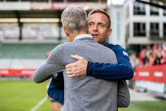 Lars Søndergaard, head coach, of Denmark and Martin