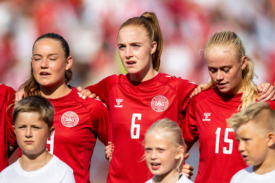 Janni Thomsen, Karen Holmgaard and Kathrine Kuhl of Denmark