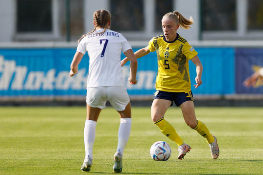 Anna Sandberg of Sweden in action against Agnes