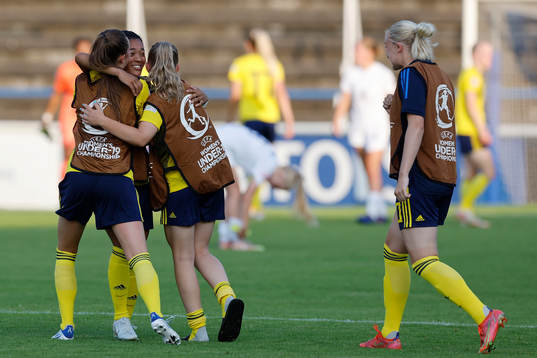 xxxxx of Sweden in action against xxxxx of England