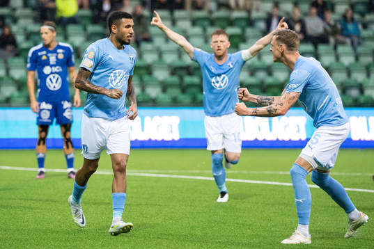 Malmö FFs Sergio Pena och Sören Rieks jublar