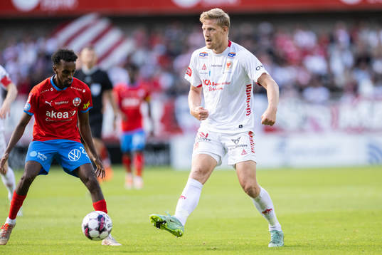 Kalmars Lars Sætra nunder fotbollsmatchen i Allsvenskan