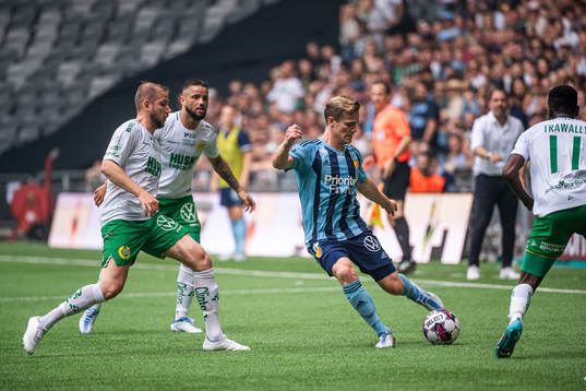 Hammarbys Darijan Bojanic, Mohanad Jeahze och Bubacarr