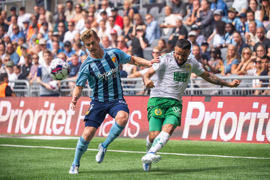 Djurgårdens Rasmus Schüller och Hammarbys Mohanad Jeahze