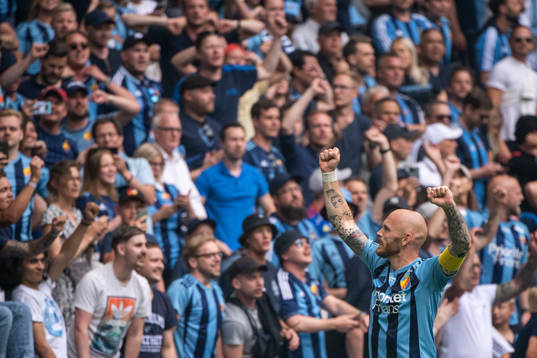 Djurgårdens Magnus Eriksson jublar