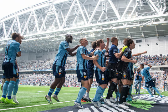 Djurgårdens spelare jublar