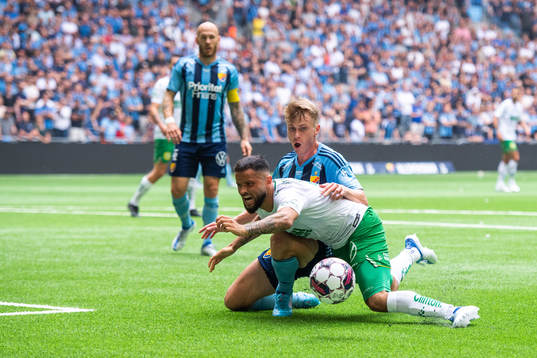 Djurgårdens Rasmus Schüller och Hammarbys Mohanad Jeahze