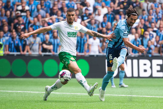 Hammarbys Edvin Kurtulus och Djurgårdens Gustav Wikheim