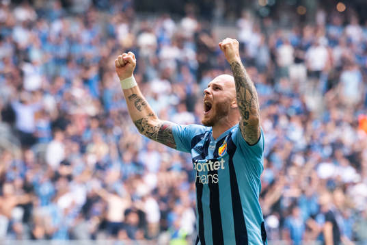 Djurgårdens Magnus Eriksson jublar