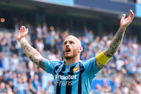 Djurgårdens Magnus Eriksson jublar
