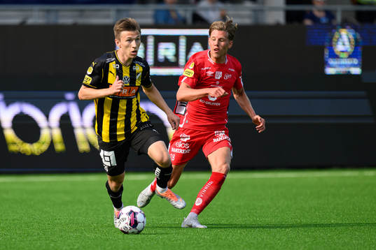 Häckens Kristoffer Lund Hansen och Elfsborgs Noah
