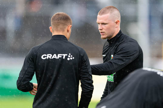Varbergs Anton Liljenbäck före fotbollsmatchen i