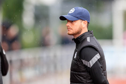 Värnamos tränare Kim Hellberg före fotbollsmatchen i
