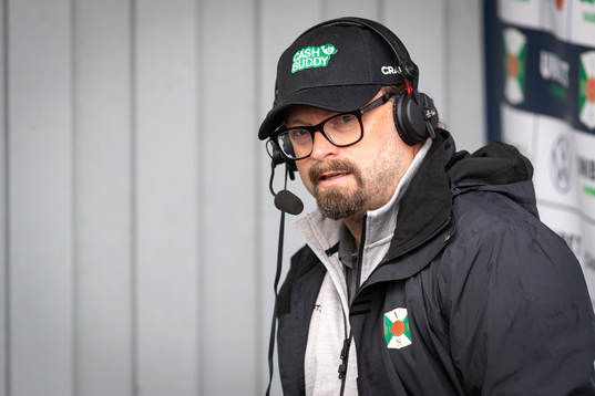 Varbergs tränare Joakim Persson före fotbollsmatchen i