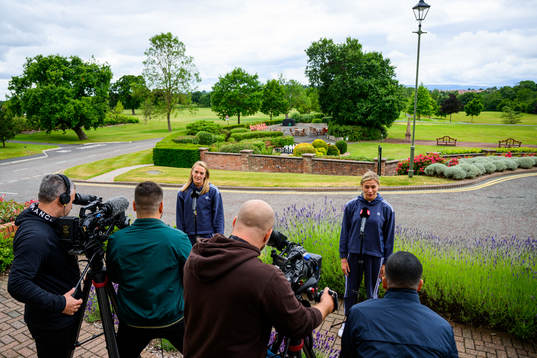 Magdalena Eriksson and Fridolina Rolfö is interviewed by