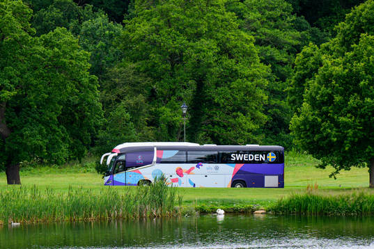 Player buss for the Swedish women's national football team