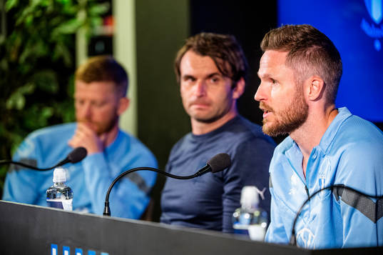 Anders Christiansen, tränare Milos Milojevic och Lasse