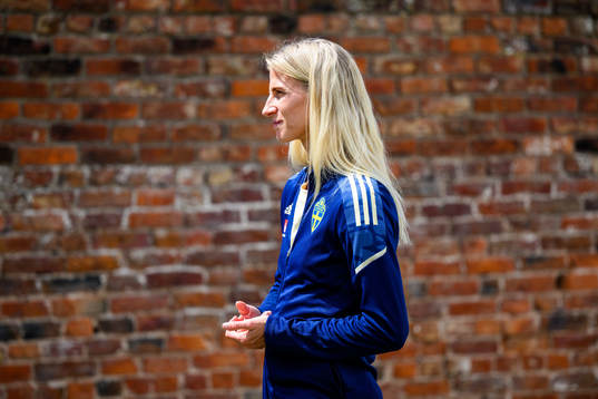Sofia Jakobsson is interviewed by the media