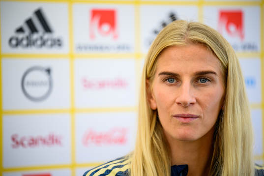 Sofia Jakobsson is interviewed by the media