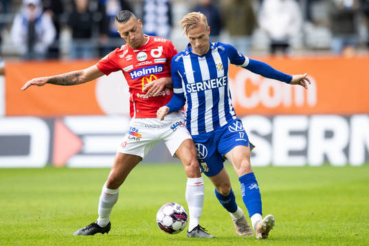Degerfors Nikola Djurdjic och IFK Göteborgs Oscar Wendt