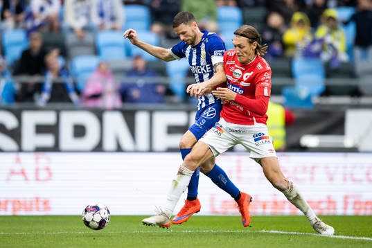 Degerfors Gustav Granath och IFK Göteborgs Marcus Berg