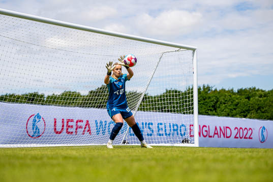 Goalkeeper Guro Pettersen of the Norwegian national