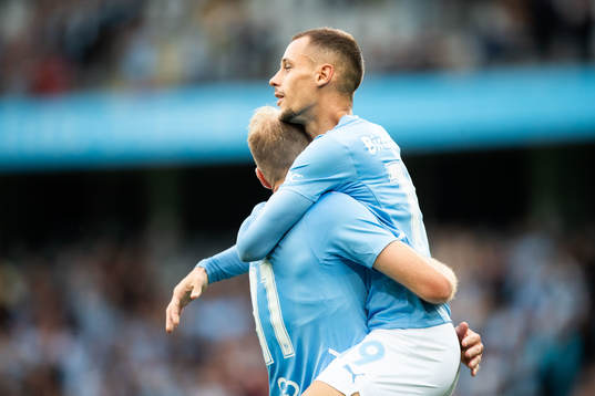 Ola Toivonen and Veljko Birmancevic of Malmö FF celebrates