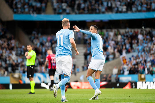 Martin Olsson and Ola Toivonen of Malmö FF