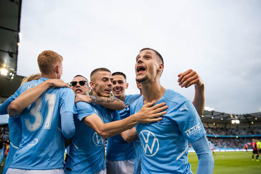 Veljko Birmancevic of Malmö FF celebrates