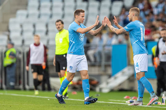 Niklas Moisander and Felix Beijmo of Malmö FF