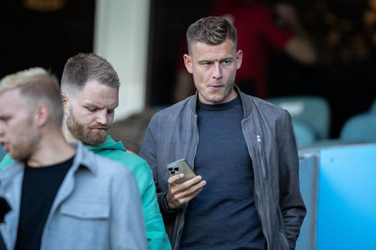Alfred Finnbogason in the stands