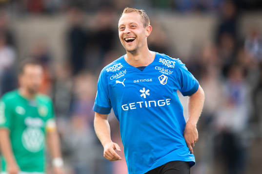 Halmstads Joel Allansson jublar