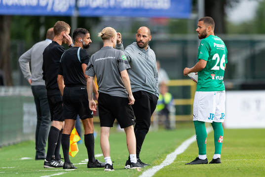 Jönköpings tränare Oscar Garcia Rodrigues och Malkolm