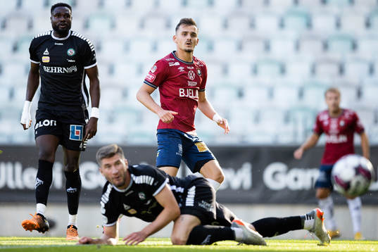 Örgrytes Ajdin Zeljkovic skjuter 1-0