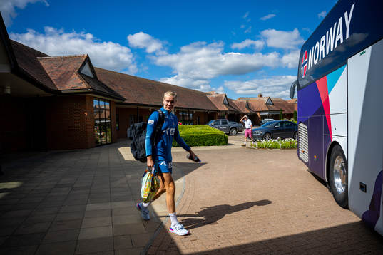Ada Hegerberg of the Norwegian national football team walks