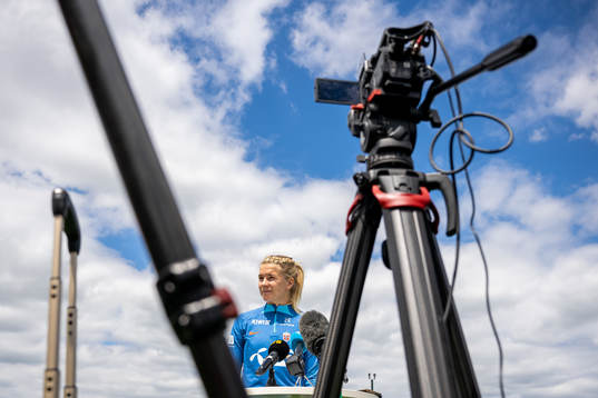 Ada Hegerberg of the Norwegian national football team talks