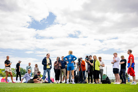 Ada Hegerberg of the Norwegian national football team talks
