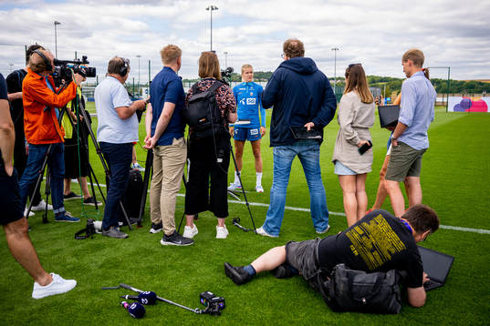 Ada Hegerberg of the Norwegian national football team talks