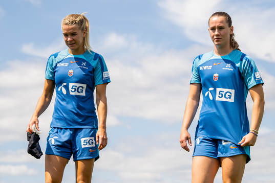 Ada Hegerberg and Elisabeth Terland of the Norwegian