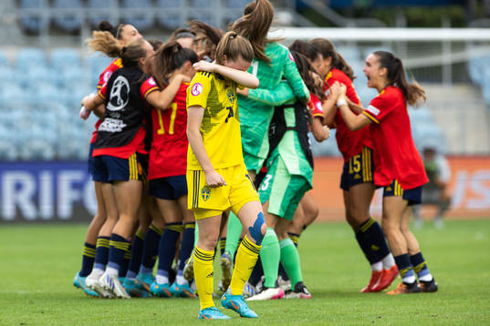 Bea Sprung of Sweden looks dejected