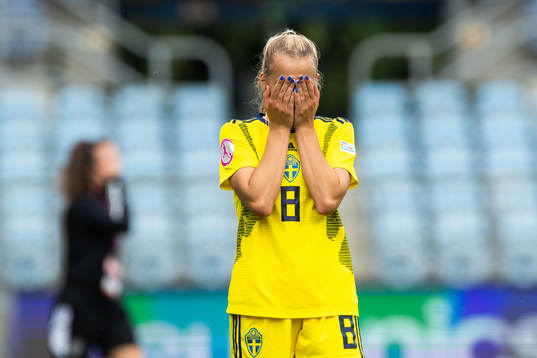 Sara Eriksson of Sweden looks dejected