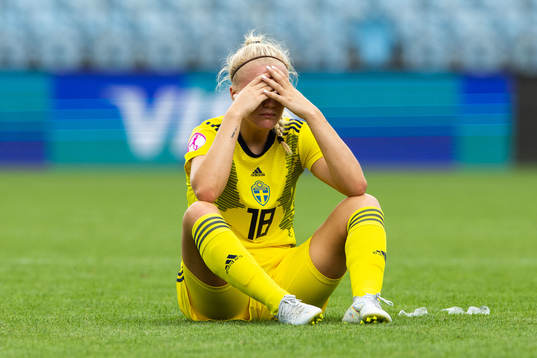 Felicia Jastré Högberg looks dejected