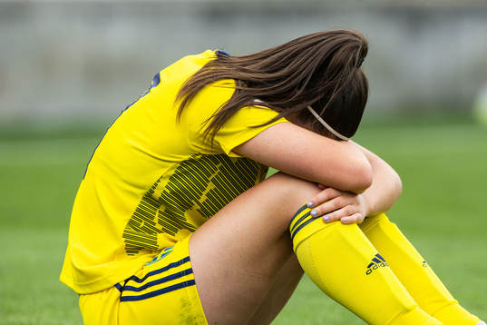 Emilia Pelgander of Sweden looks dejected