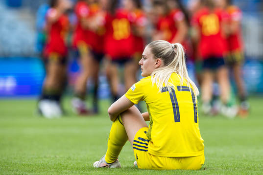 Lisa Björk of Sweden looks dejected