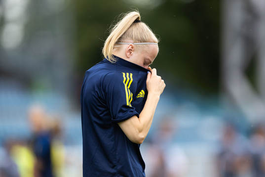 Anna Sandberg of Sweden looks dejected