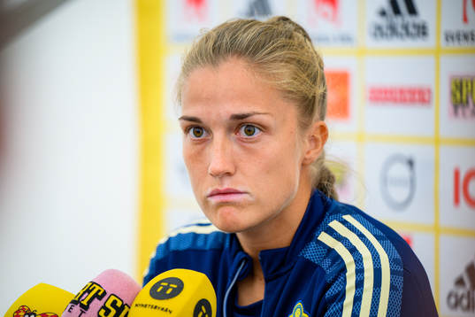 Filippa Angeldahl is interviewed by the media