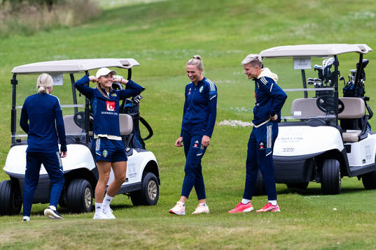 Magdalena Eriksson, Fridolina Rolfö and Lina Hurtig of