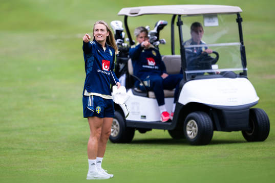 Magdalena Eriksson of Sweden tees off