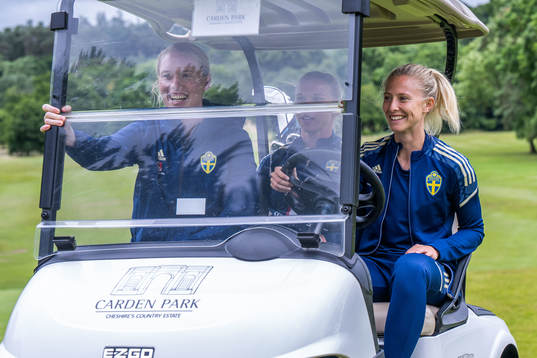 Goalkeeper Hedvig Lindahl, Jonna Andersson and Rebecka