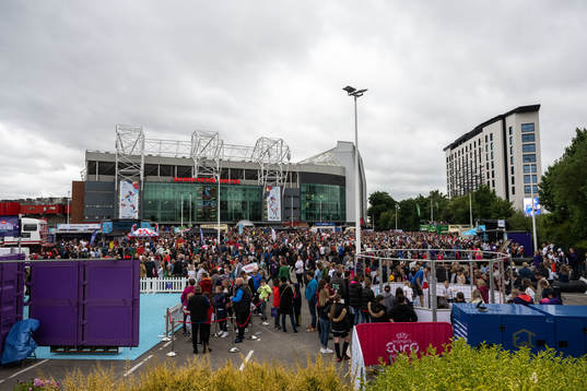 Spectators outside Old Trafford